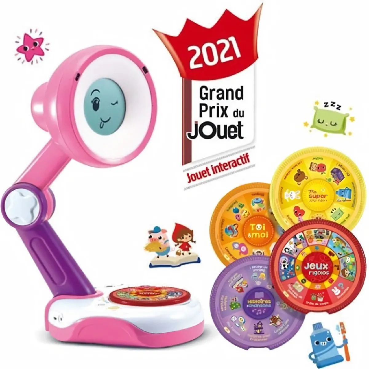 VTech Funny Sunny Compagnon Interactif Conteur d'Histoires Lampe Réveil 3/ Version FR - vue 2