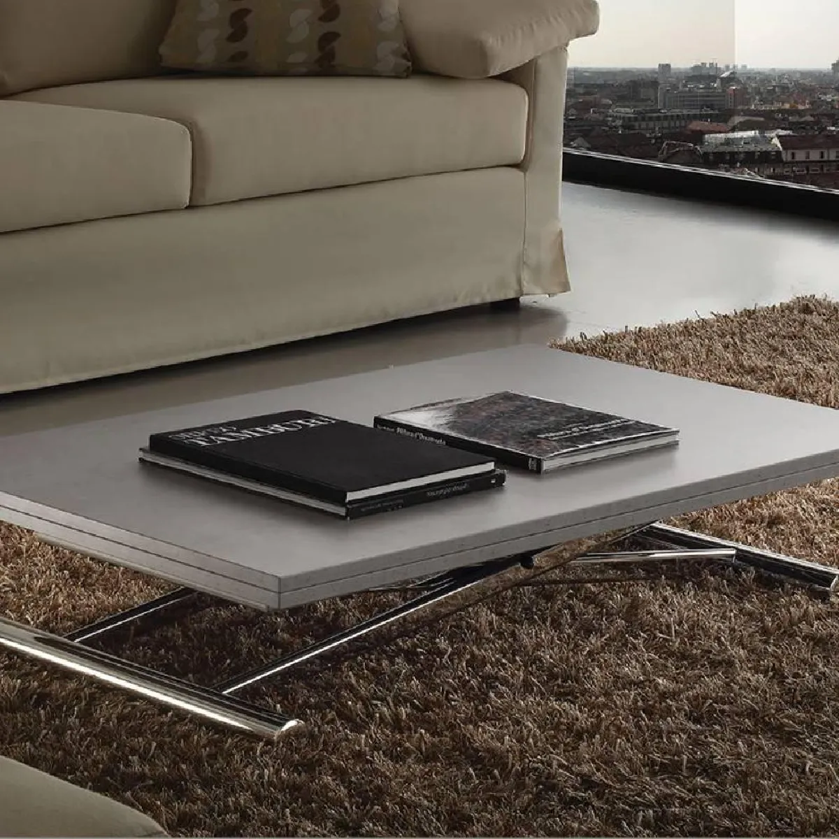 Meilleurs prix pour Inside 75 Table basse relevable extensible - Gris béton