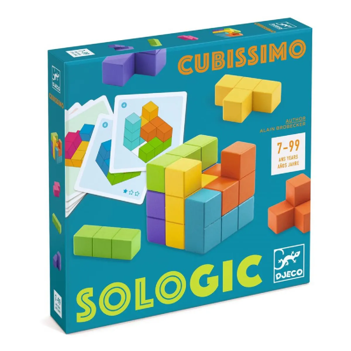 Djeco Multicolore Jeu De Logique 3D Cubissimo Sologic 8 Pièces Cartes Défi S - Neuf - Image 4