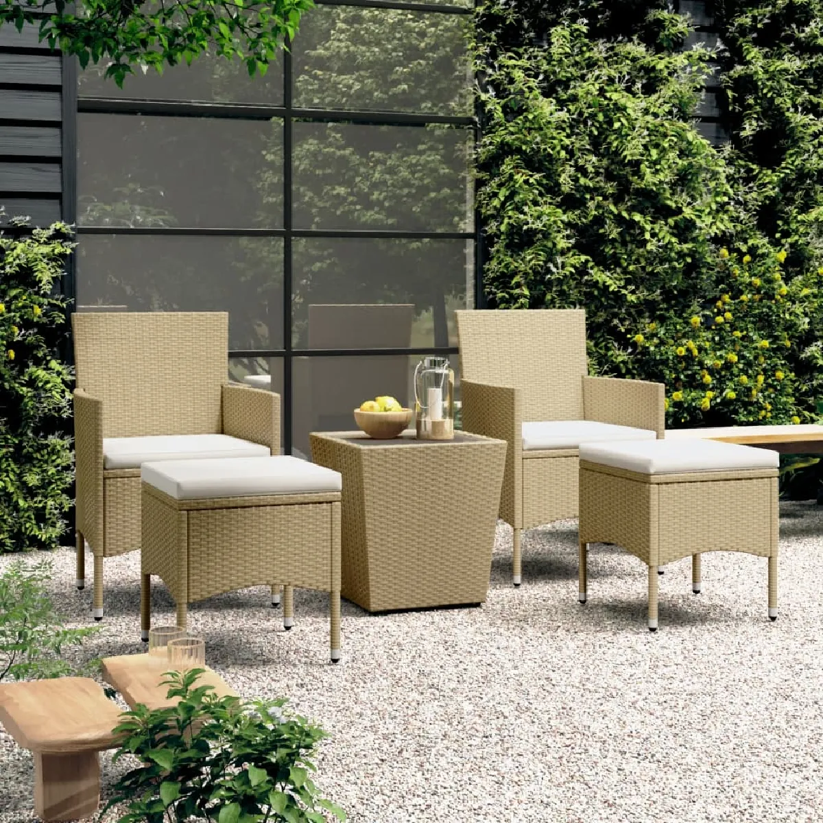 VidaXL Ensemble Bistro 5 Pcs Aluminium - vue 2