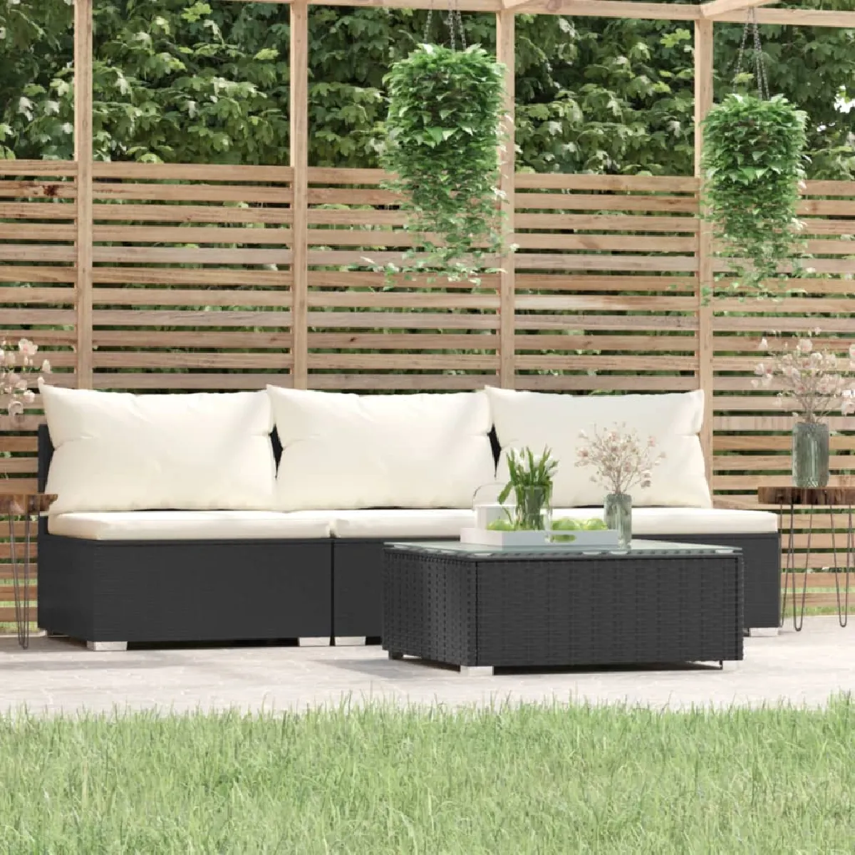 vidaXL Salon de jardin bois de pin 4 pcs - vue 10