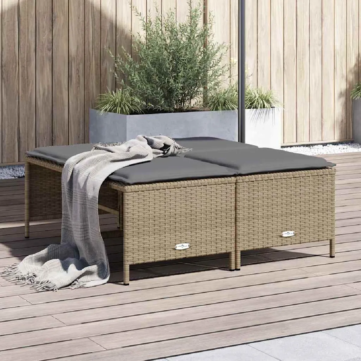 vidaXL Tabourets de jardin 4 pcs - Beige