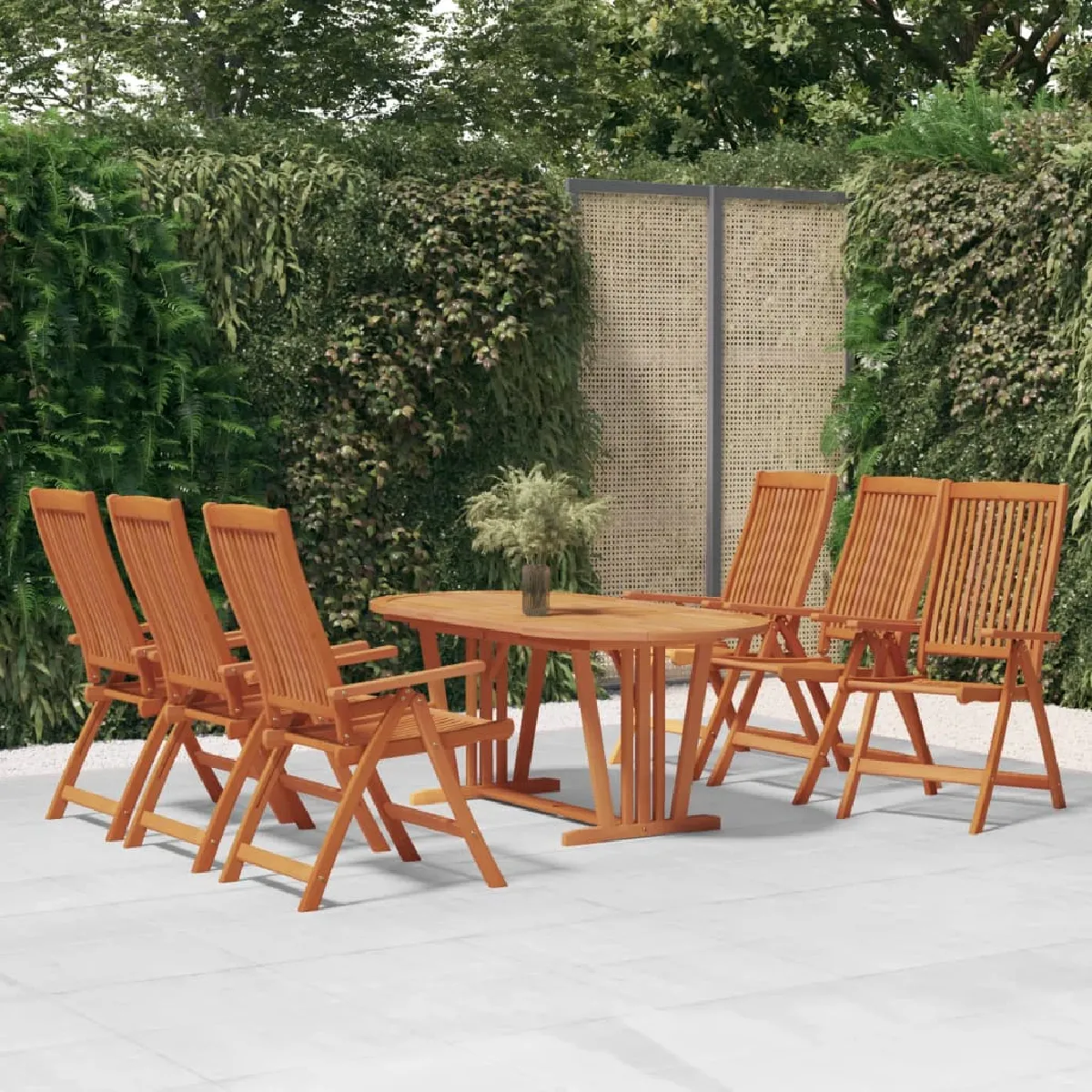 vidaXL Ensemble de Salle à Manger de Jardin 7 pcs Mobilier à Dîner de Terrasse Salon de Jardin Table et Chaises de Repas de 3060259 - vue 4