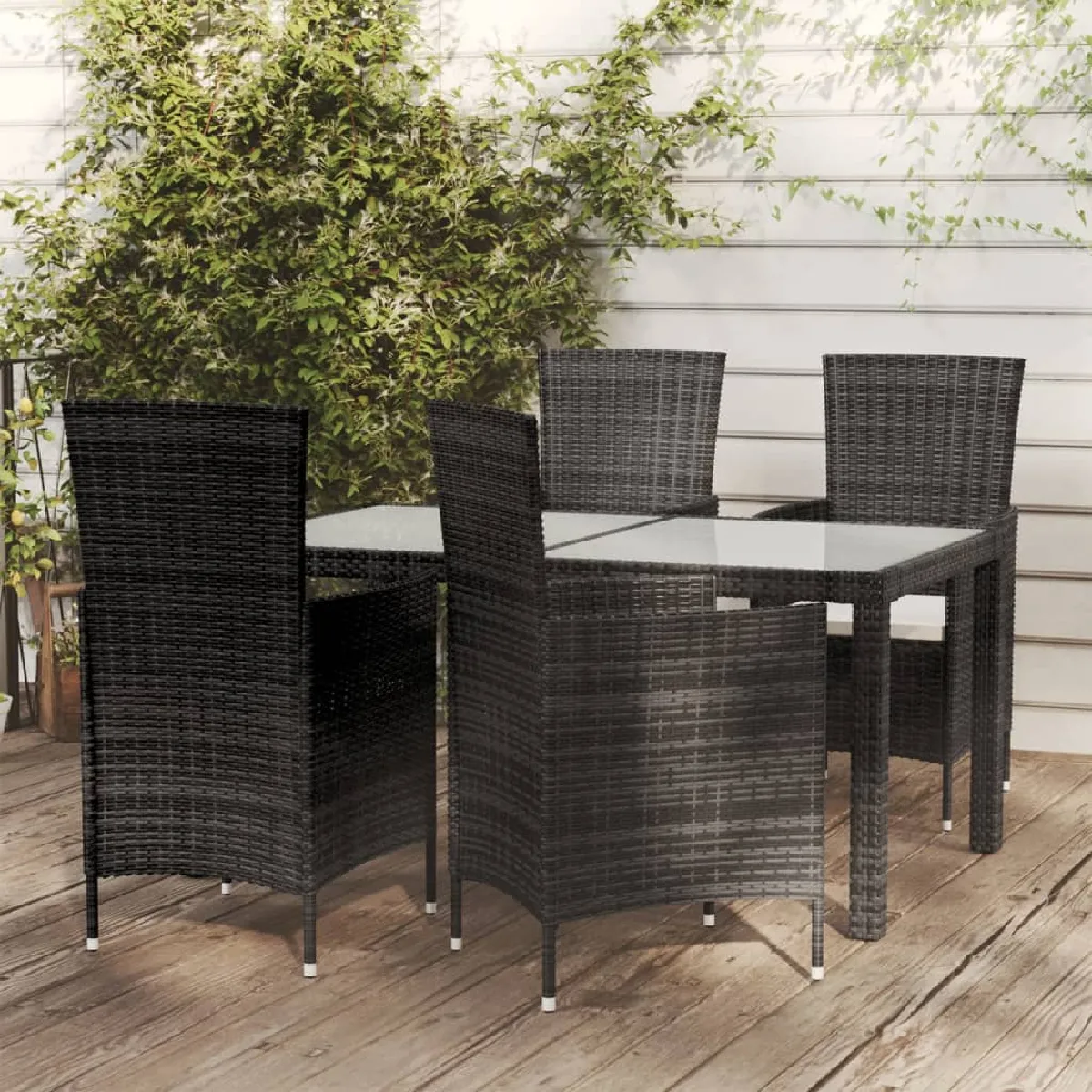 vidaXL Ensemble à manger d'extérieur 5 pièces avec coussins - vue 2