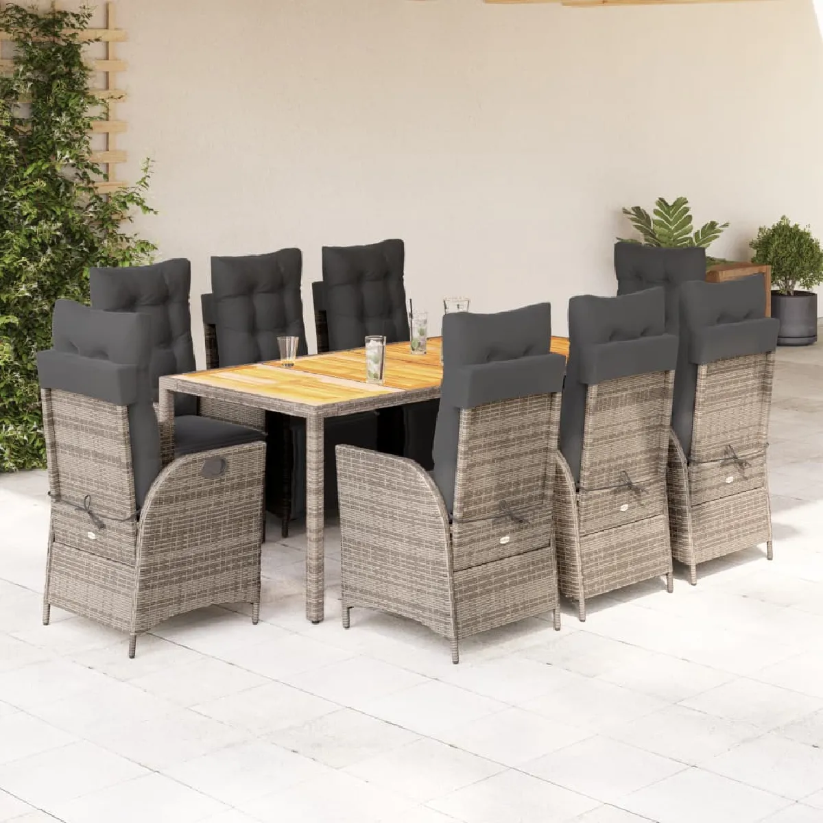 vidaXL Ensemble à manger 9 pcs - vue 3