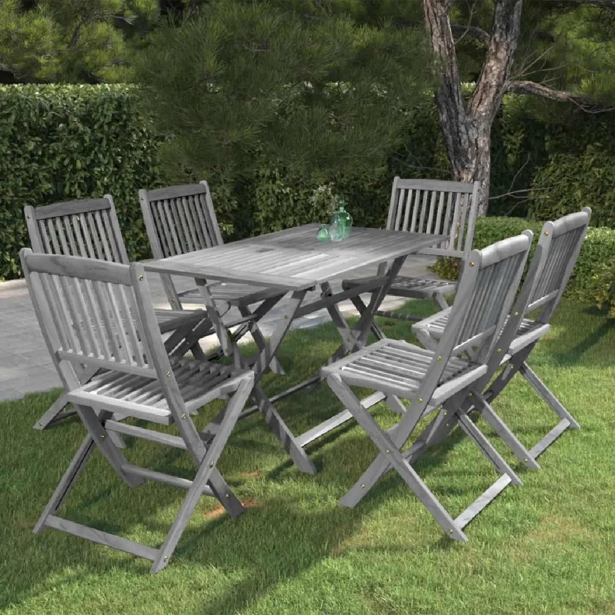 vidaXL Ensemble à manger de jardin 7 pcs Bois d'acacia