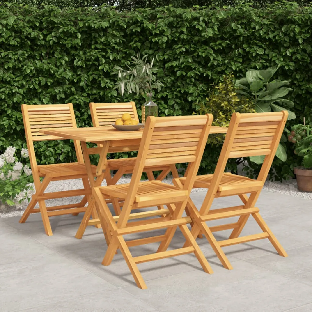 Vidaxl Ensemble À Manger 5 Pcs - Teck Pliable