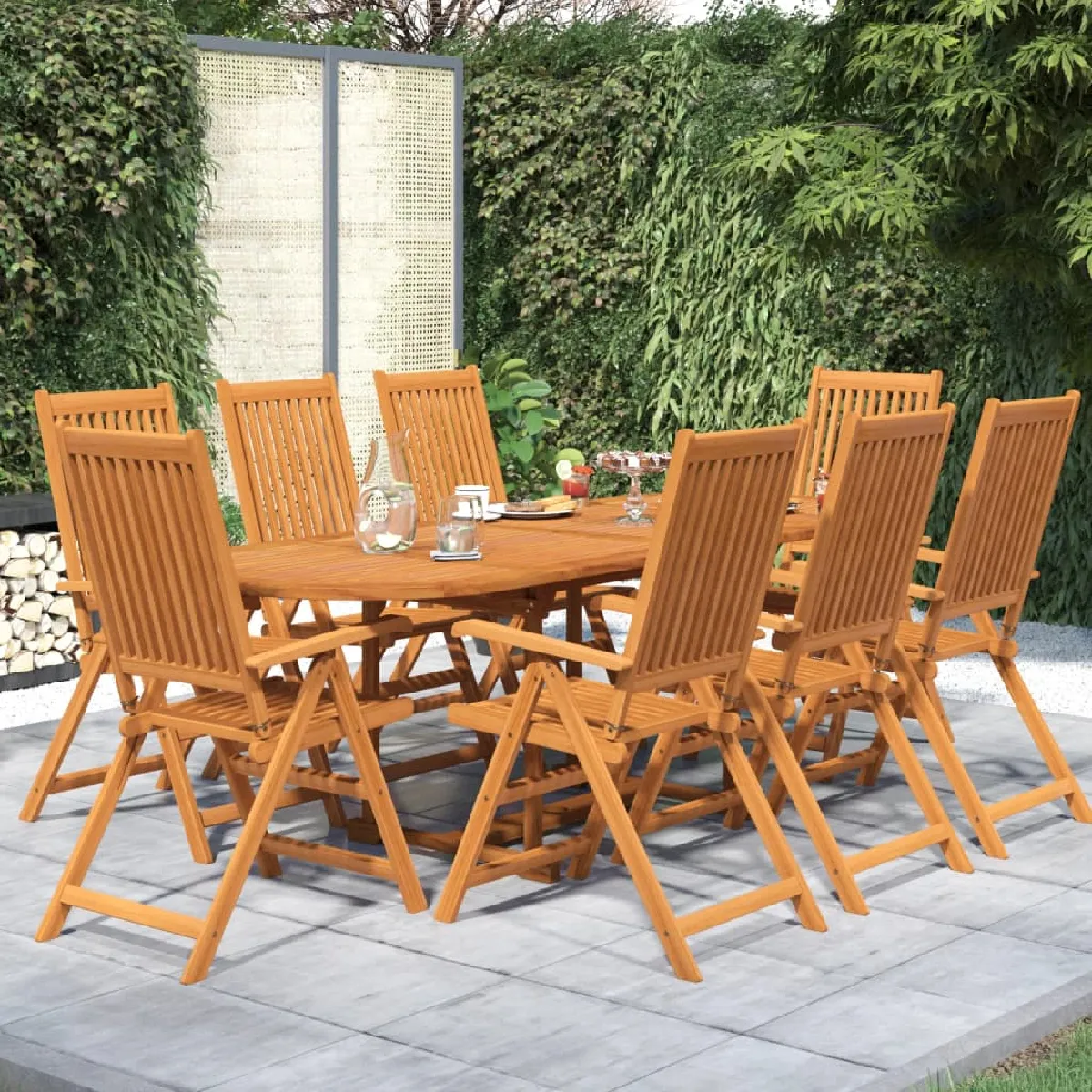 vidaXL Ensemble à manger de jardin 9 pcs Bois d'acacia - vue 4