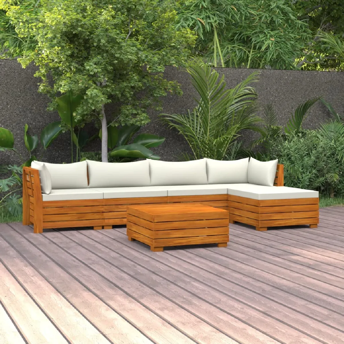 vidaXL Ensemble de jardin 6 pièces avec coussins - vue 2