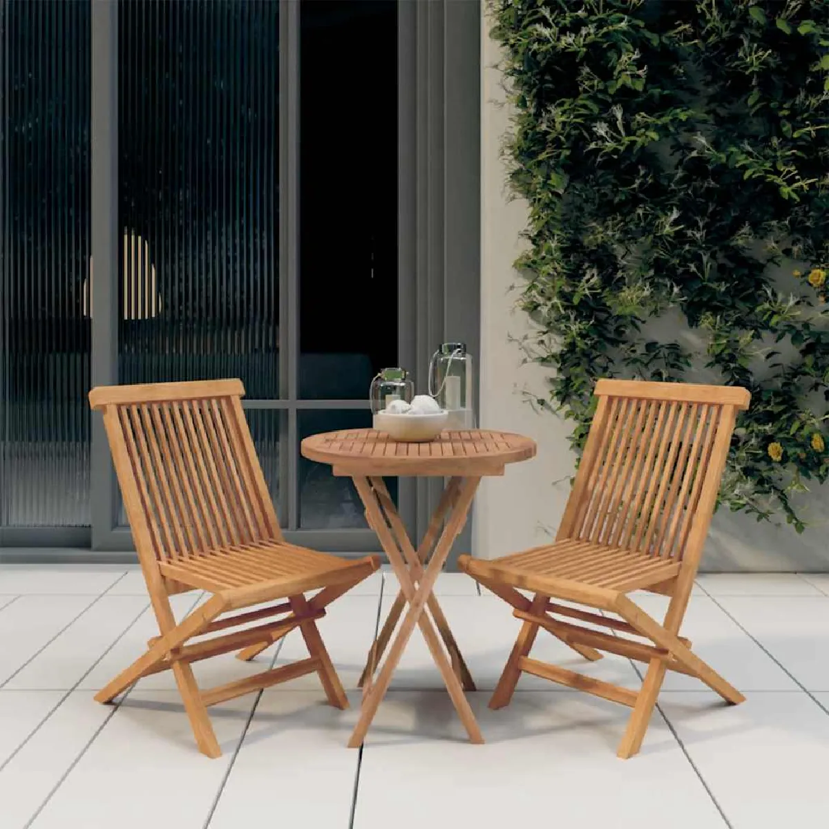 vidaXL Ensemble à manger de jardin 7 pcs Bois de teck solide