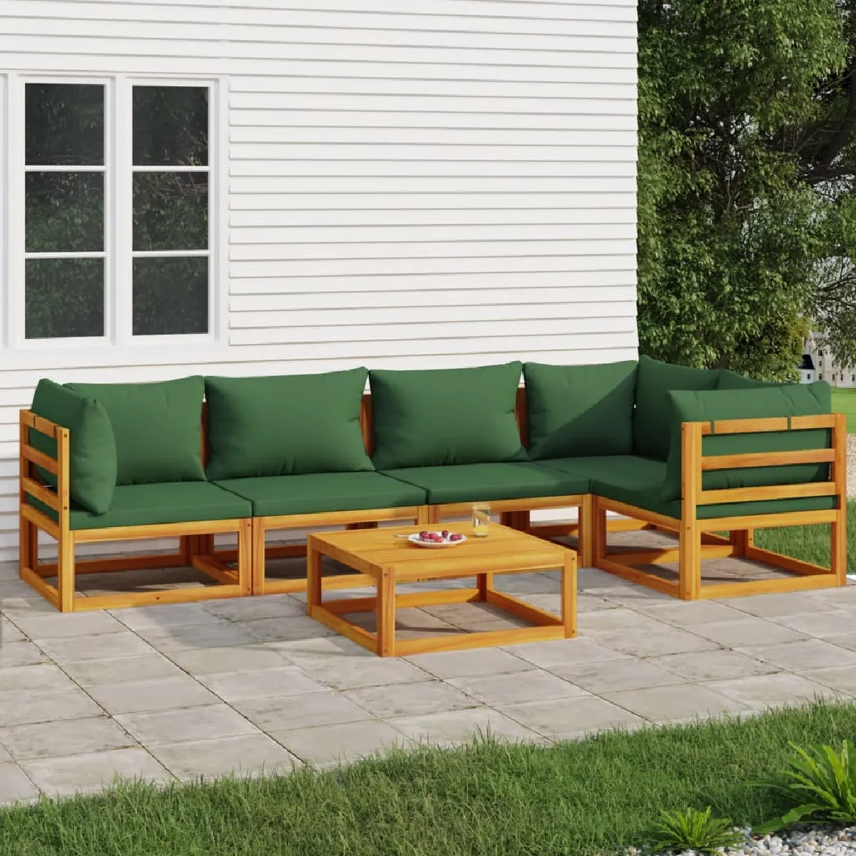 vidaXL Salon de jardin 6 pcs Bois d'acacia - vue 5