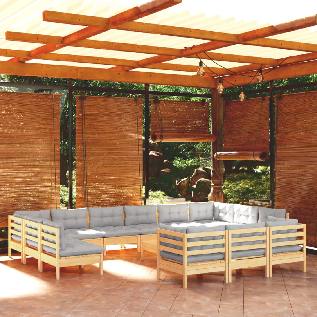 VidaXL Salon de Jardin 14 pcs avec Coussins - vue 2