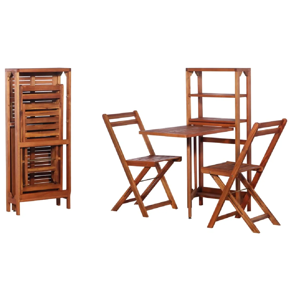 vidaXL Mobilier bistro pliable 3 pcs Bois d'Acacia