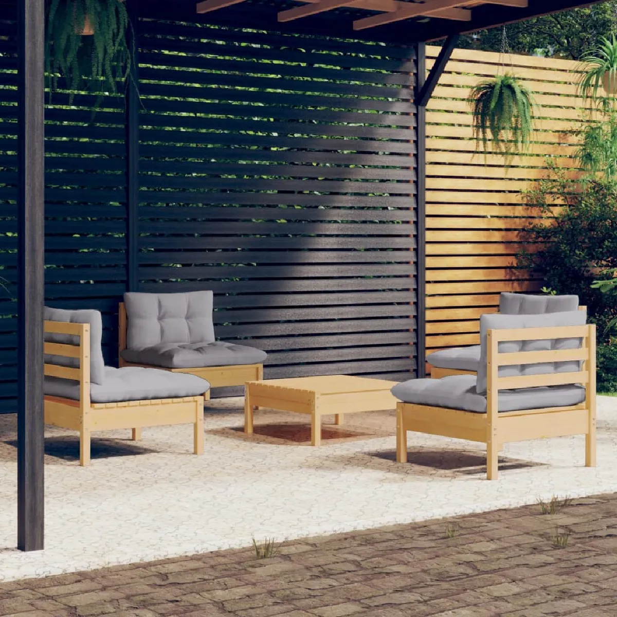 vidaXL Salon de jardin 5 pcs Bois de pin - vue 7