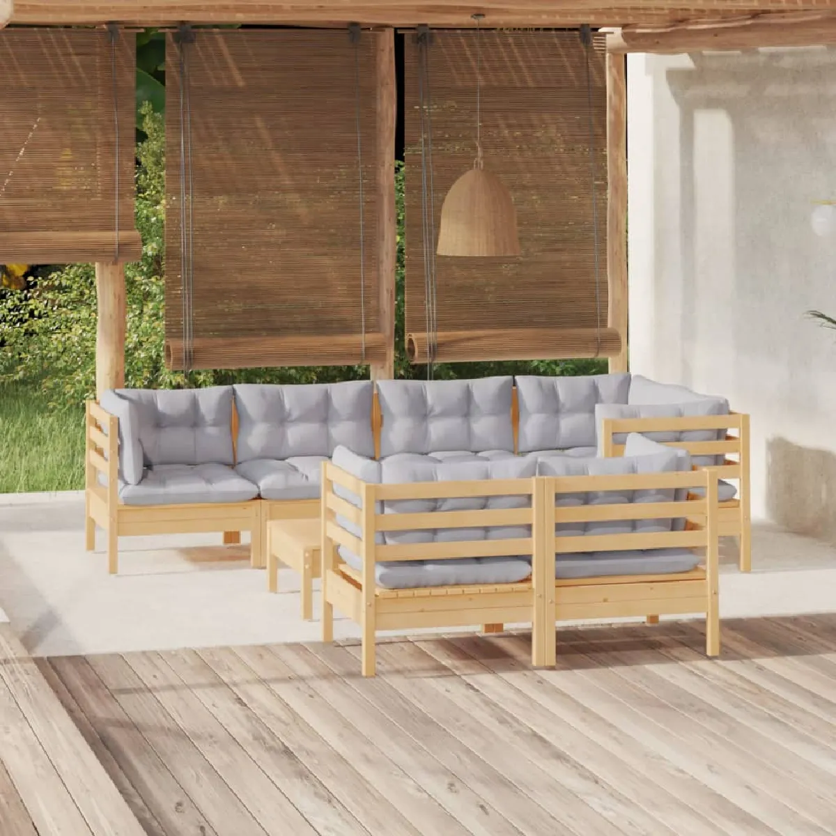 vidaXL Salon de jardin 8 pcs avec coussins résine tressée 3267442 - vue 10