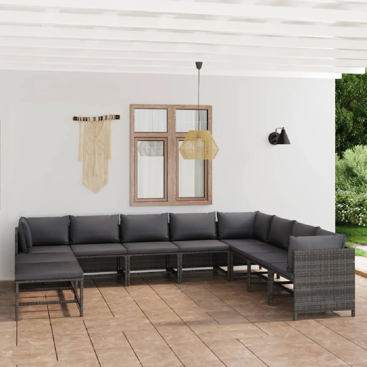 vidaXL Salon de jardin 11 pcs