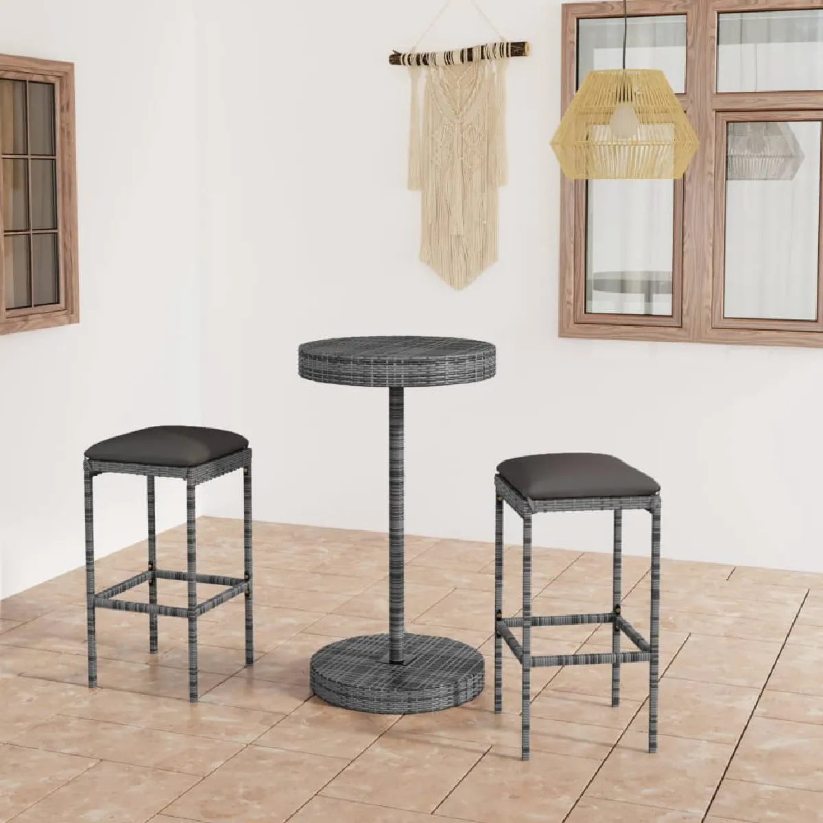 Ensemble de bar de jardin vidaXL 3 pcs - vue 2