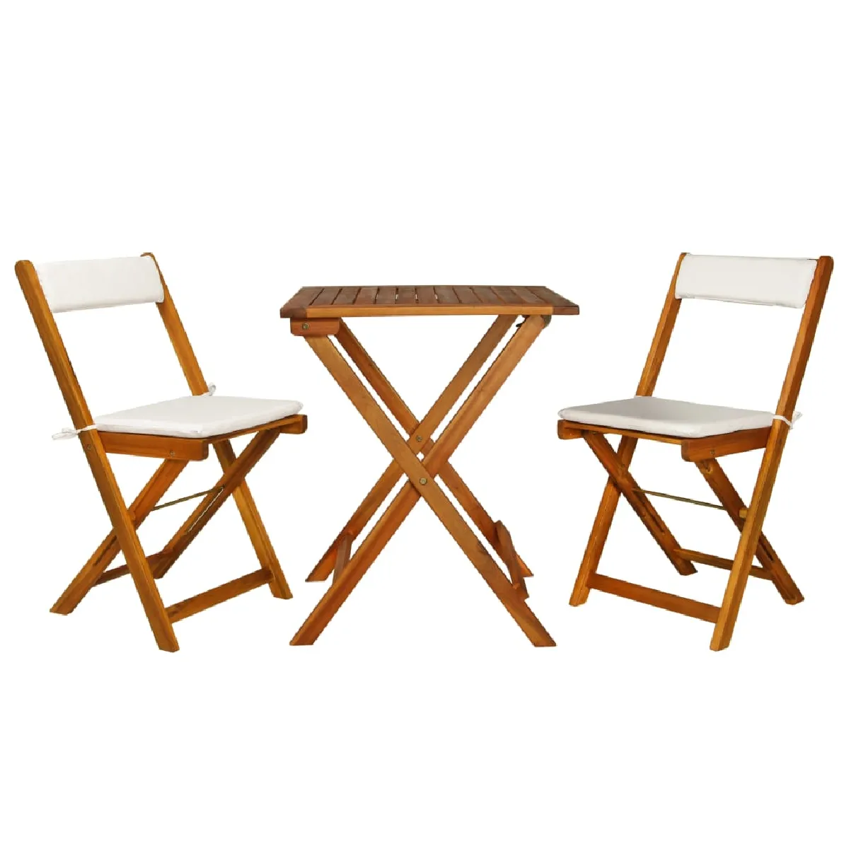 vidaXL Ensemble de Bistro Pliable 3 pcs Bois d'Acacia - vue 2
