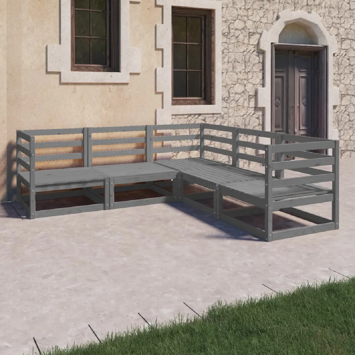 vidaXL Salon de jardin aluminium 5 pièces - vue 4
