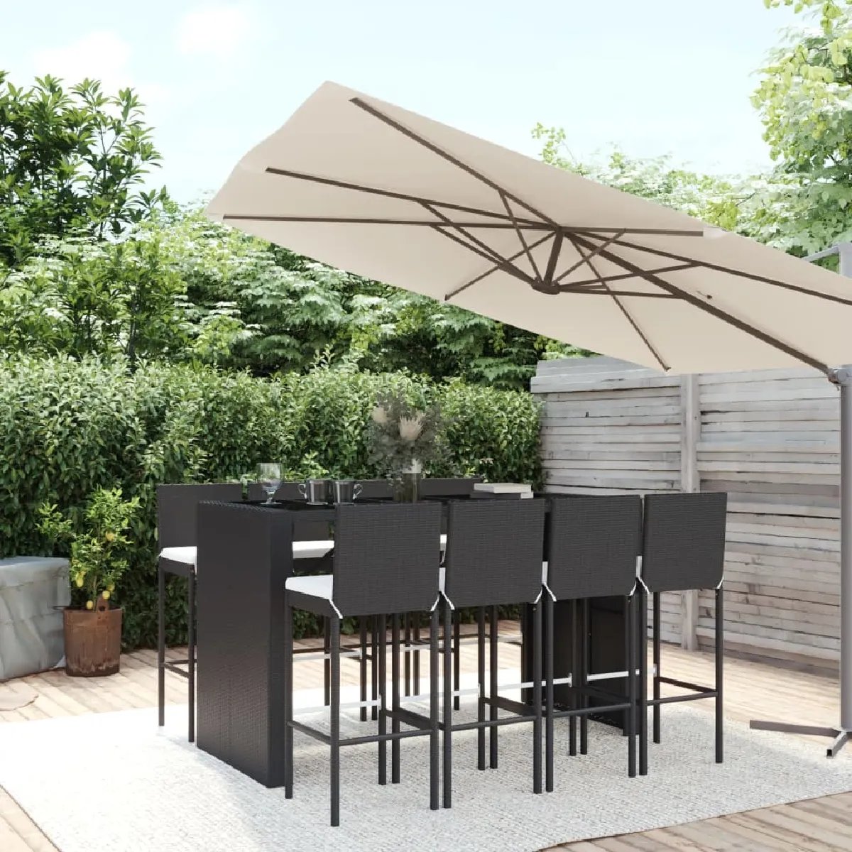 vidaXL Ensemble de bar de jardin avec Coussins - vue 3