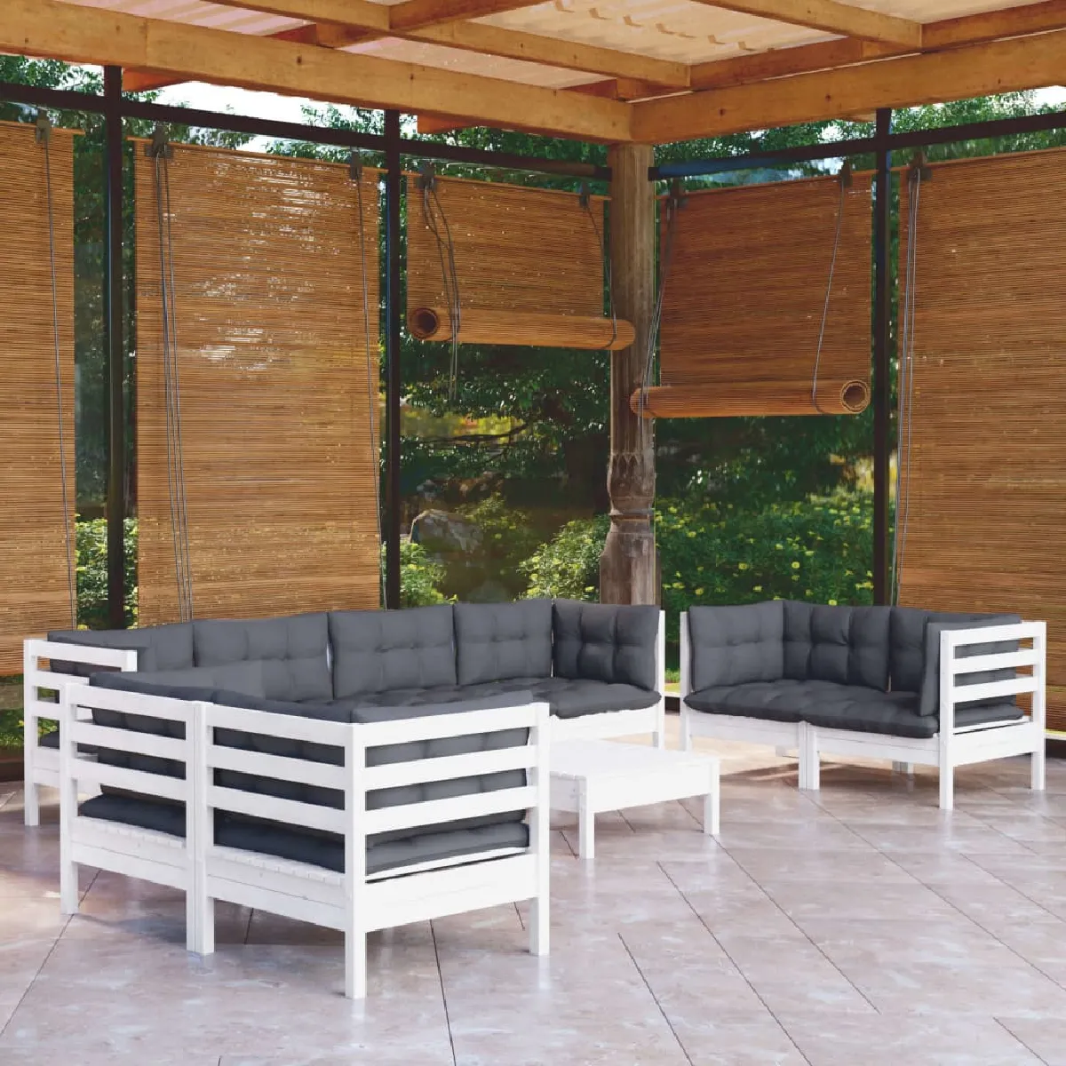 vidaXL Salon de jardin 9 pcs avec coussins - vue 7