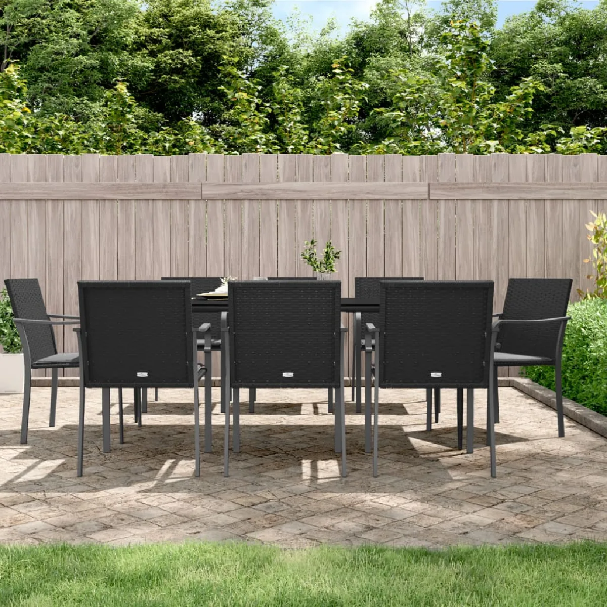 vidaXL Ensemble jardin 9 pcs Résine tressée