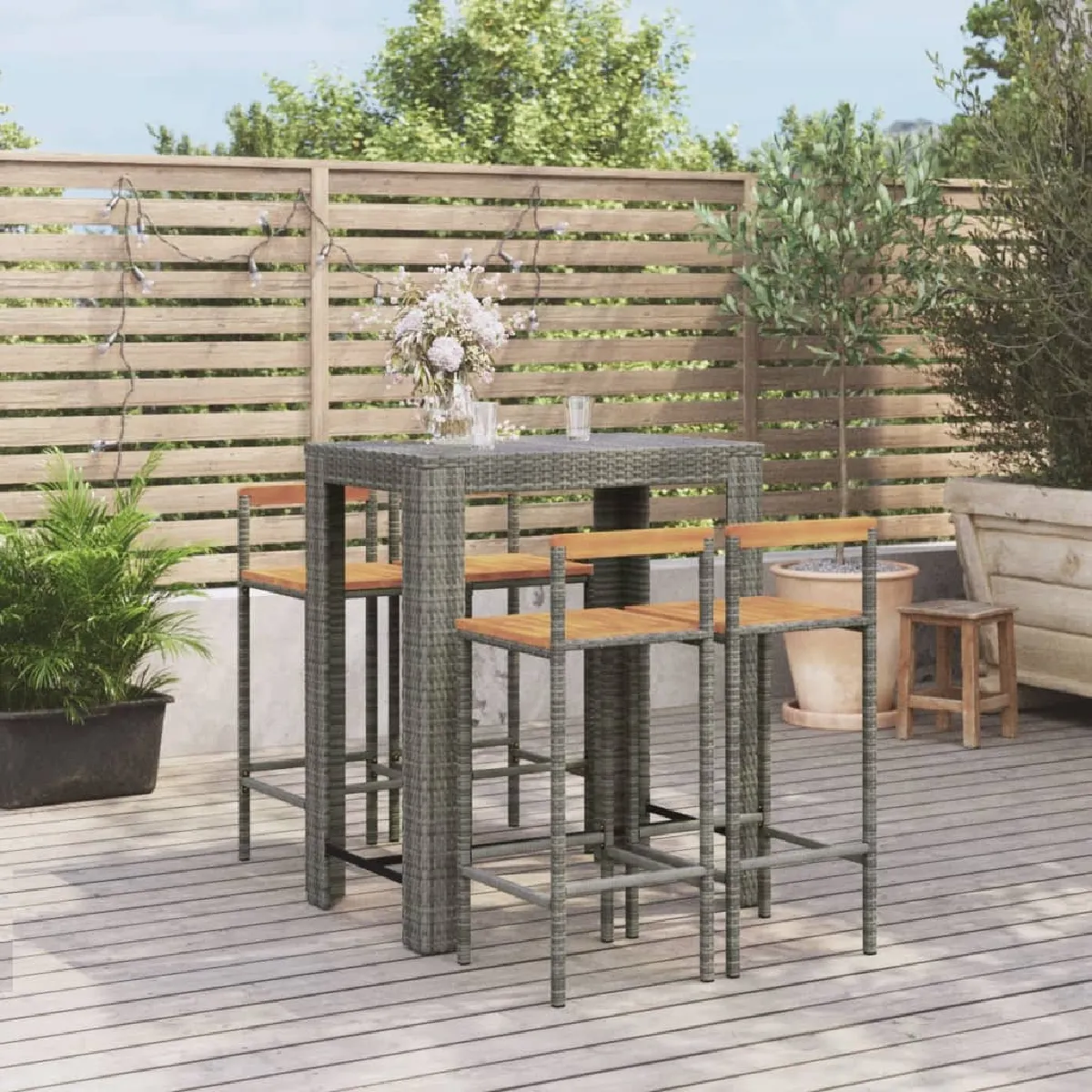 VidaXL Ensemble de bar jardin 5 pcs