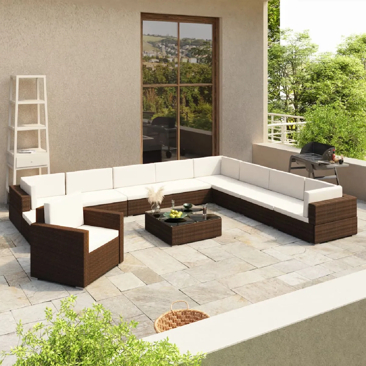 vidaXL Jeu de Meuble de Jardin 35 pcs Résine Tressée Terrasse Extérieur Patio 41262 - vue 5