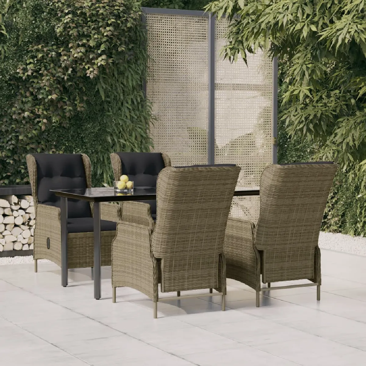 vidaXL Acacia Ensemble à Dîner de Jardin 5 pcs Salon de Jardin Mobilier de Salle à Manger dExtérieur Arrière cour 3058324 - vue 3