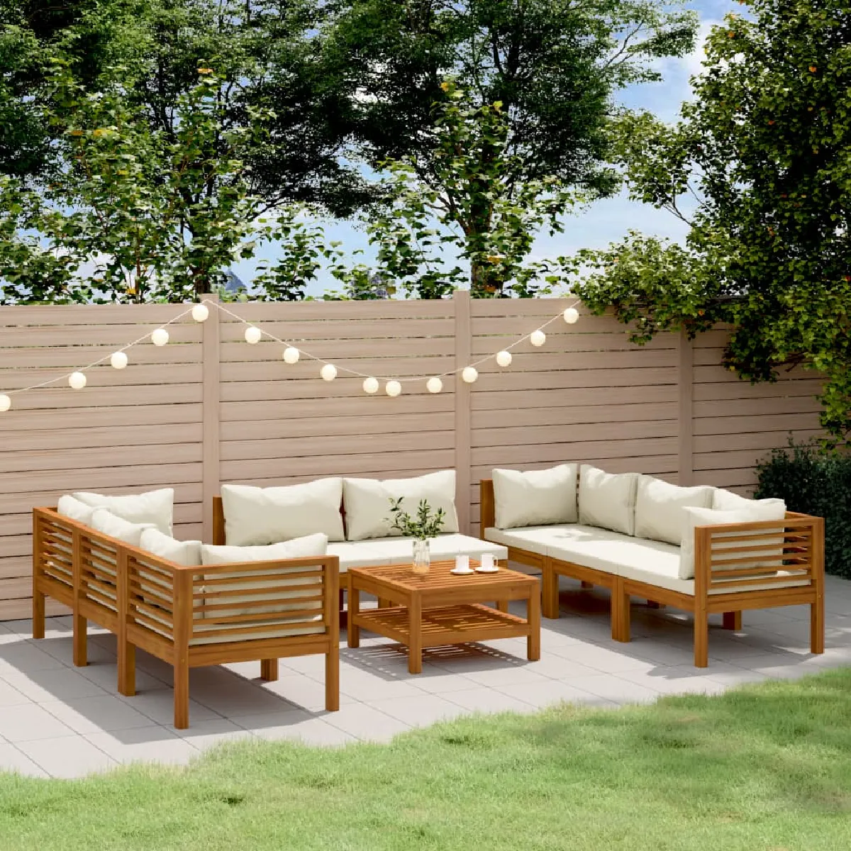 vidaXL Salon de jardin 9 pcs Acacia