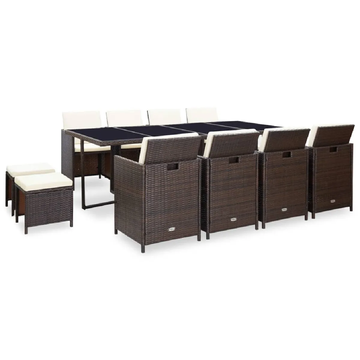 vidaXL Mobilier de jardin encastrable 13 pcs