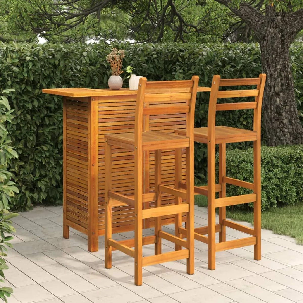 vidaXL Ensemble de bar 3 pcs Bois d'acacia