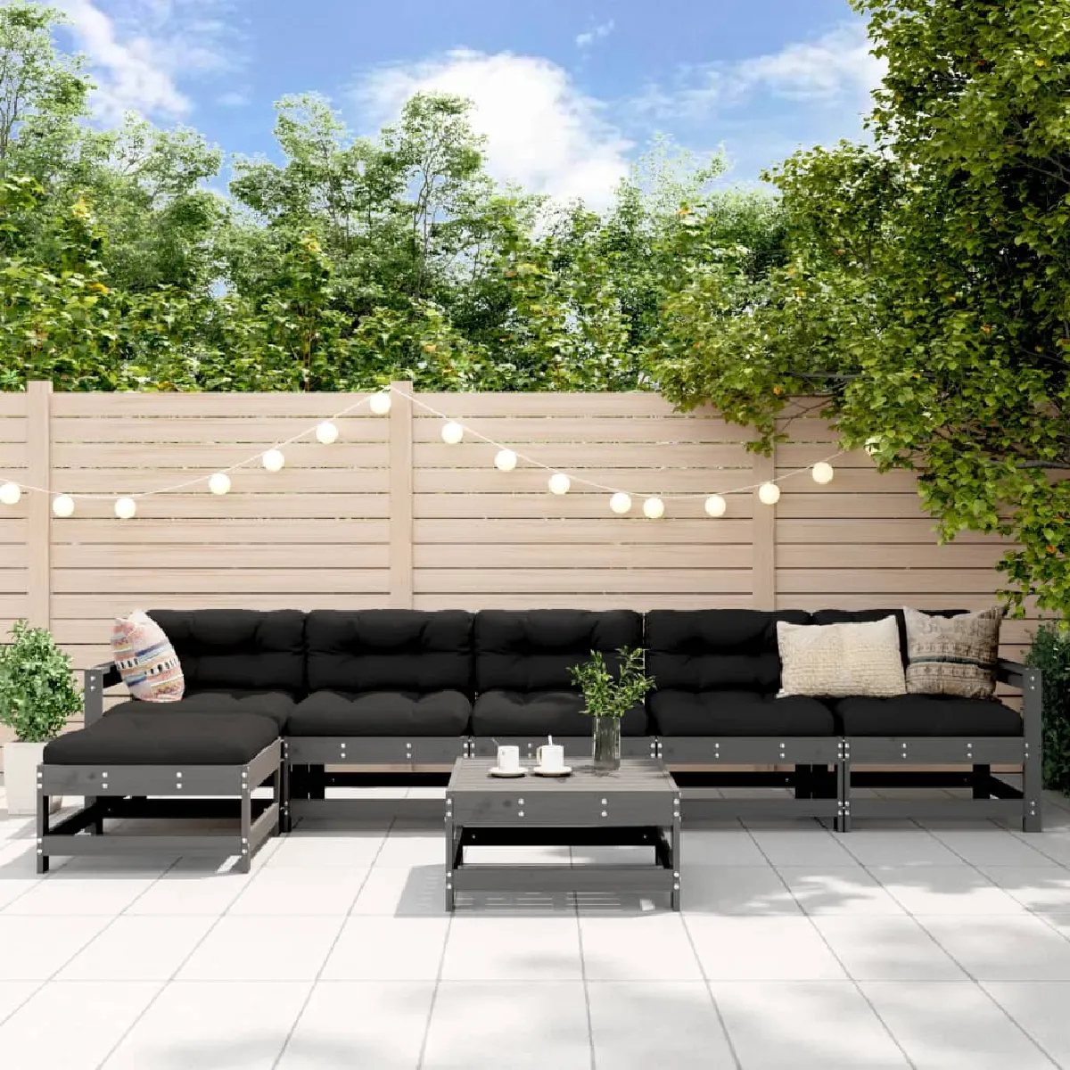 Salon de jardin vidaXL 7 pcs - vue 4