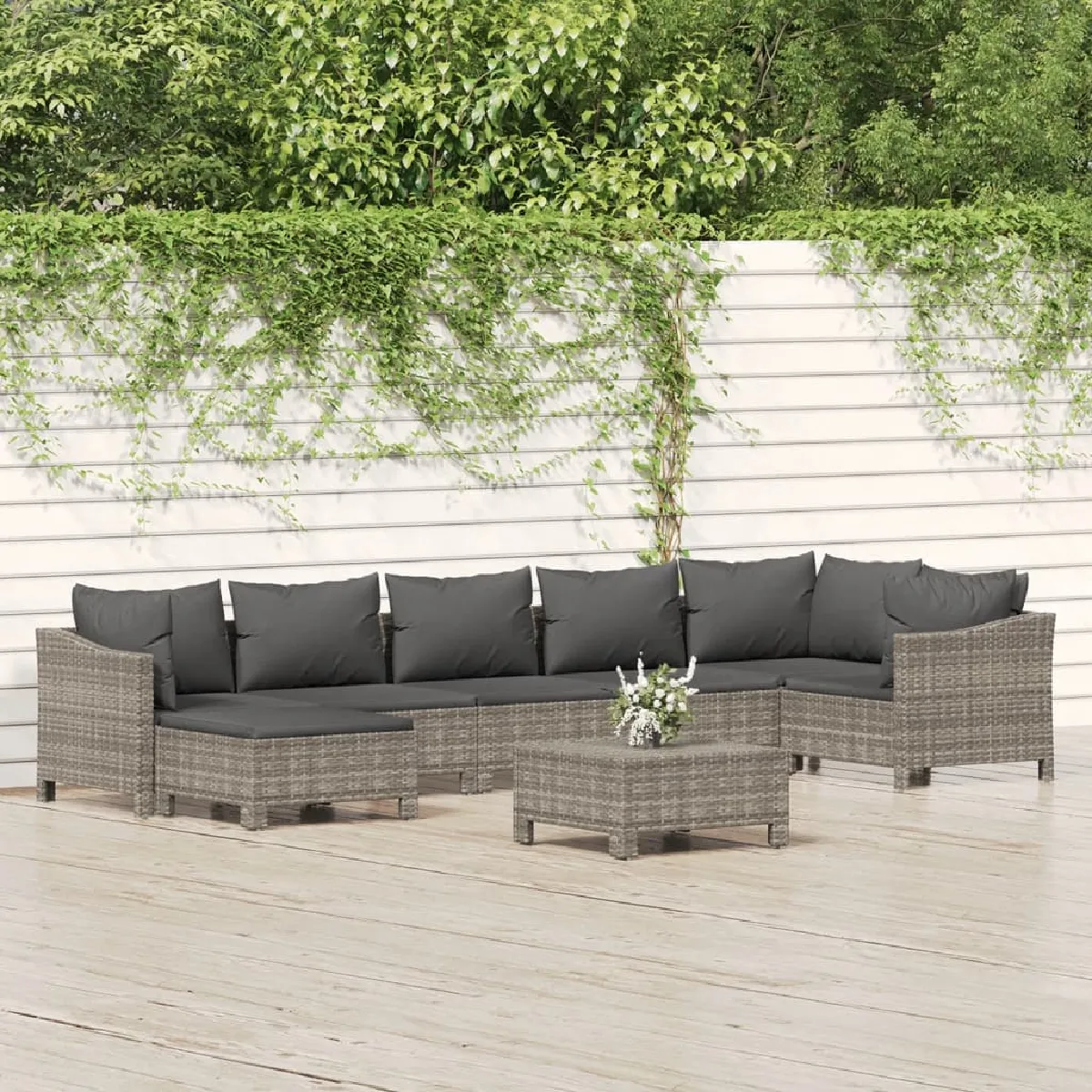 Salon de jardin vidaXL 8 pcs résine tressée - vue 4