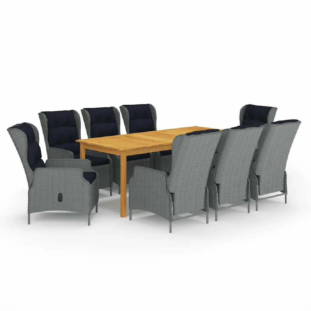 vidaXL Ensemble de salle à manger de jardin 9 pcs