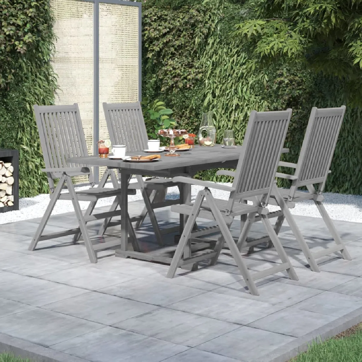 vidaXL Ensemble à Manger de Jardin Bois d'Acacia - vue 4