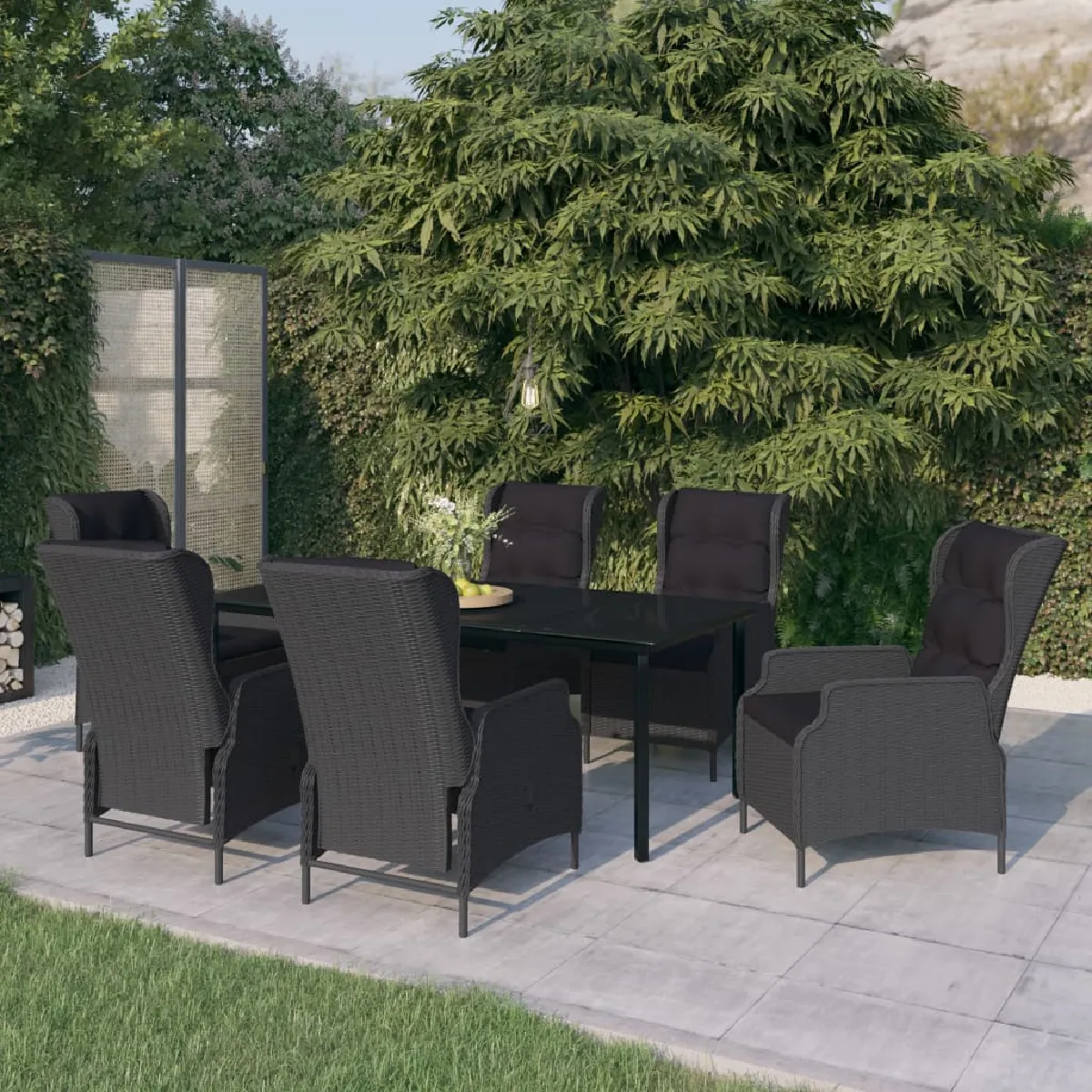 vidaXL Ensemble de salle à manger de jardin 7 pcs - vue 4
