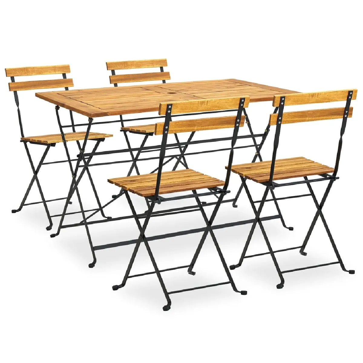 vidaXL Dining Set extérieur pliable 5 pcs Bois d'acacia