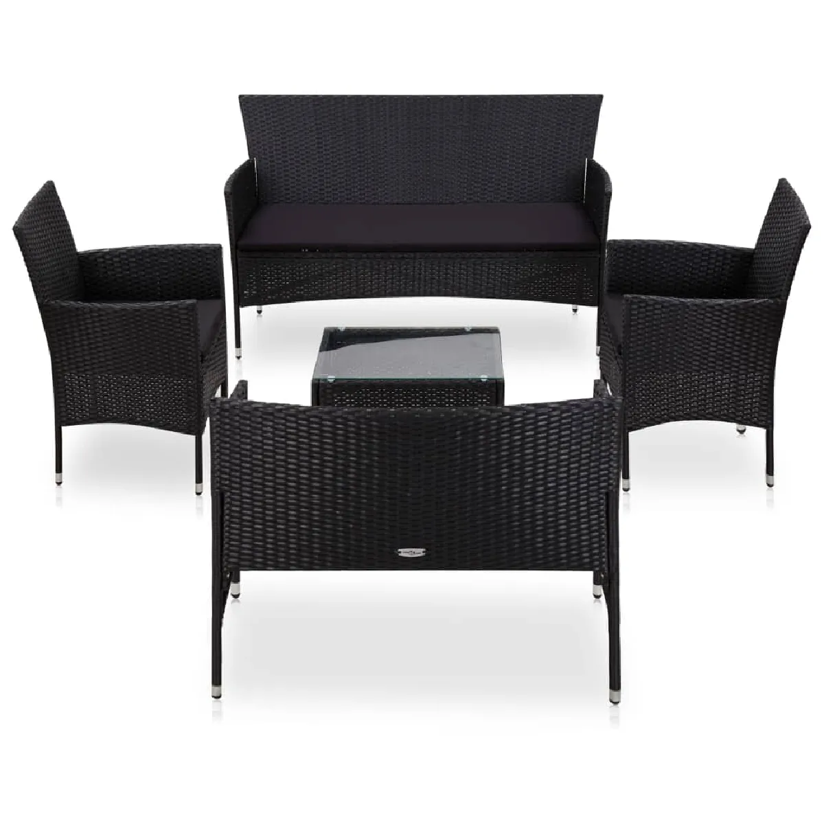 vidaXL Salon de jardin 5 pcs Résine tressée