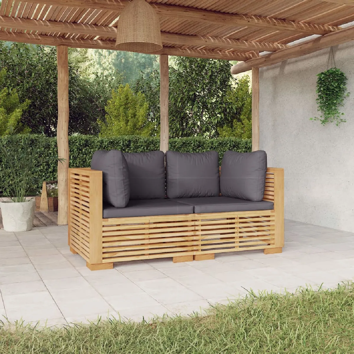 vidaXL Canapés d'angle de jardin 2 pcs - Bois Teck Massif
