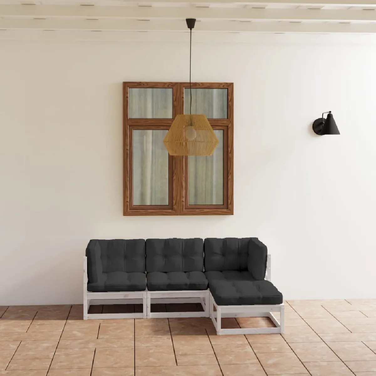 vidaXL Salon de jardin 4 pcs bois de pin - vue 9