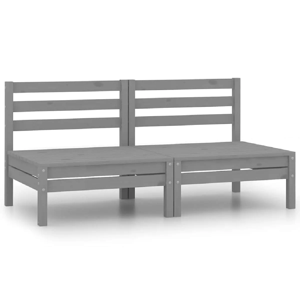 vidaXL Canapés centraux de jardin - 2 pièces - Gris