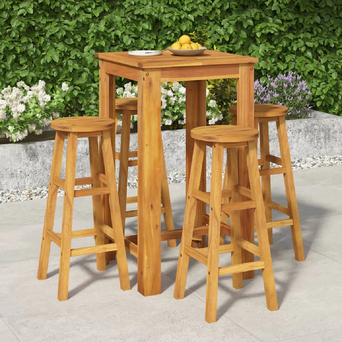 vidaXL Ensemble de bar 5 pcs Acacia