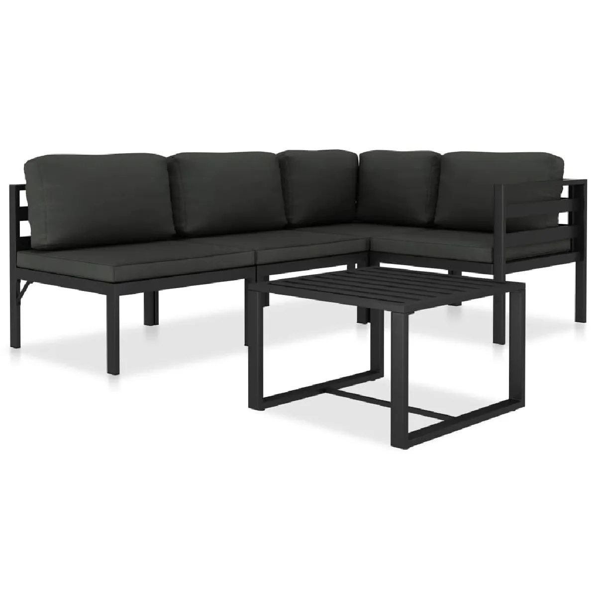 vidaXL Salon de jardin 5 pcs avec coussins Aluminium - vue 4