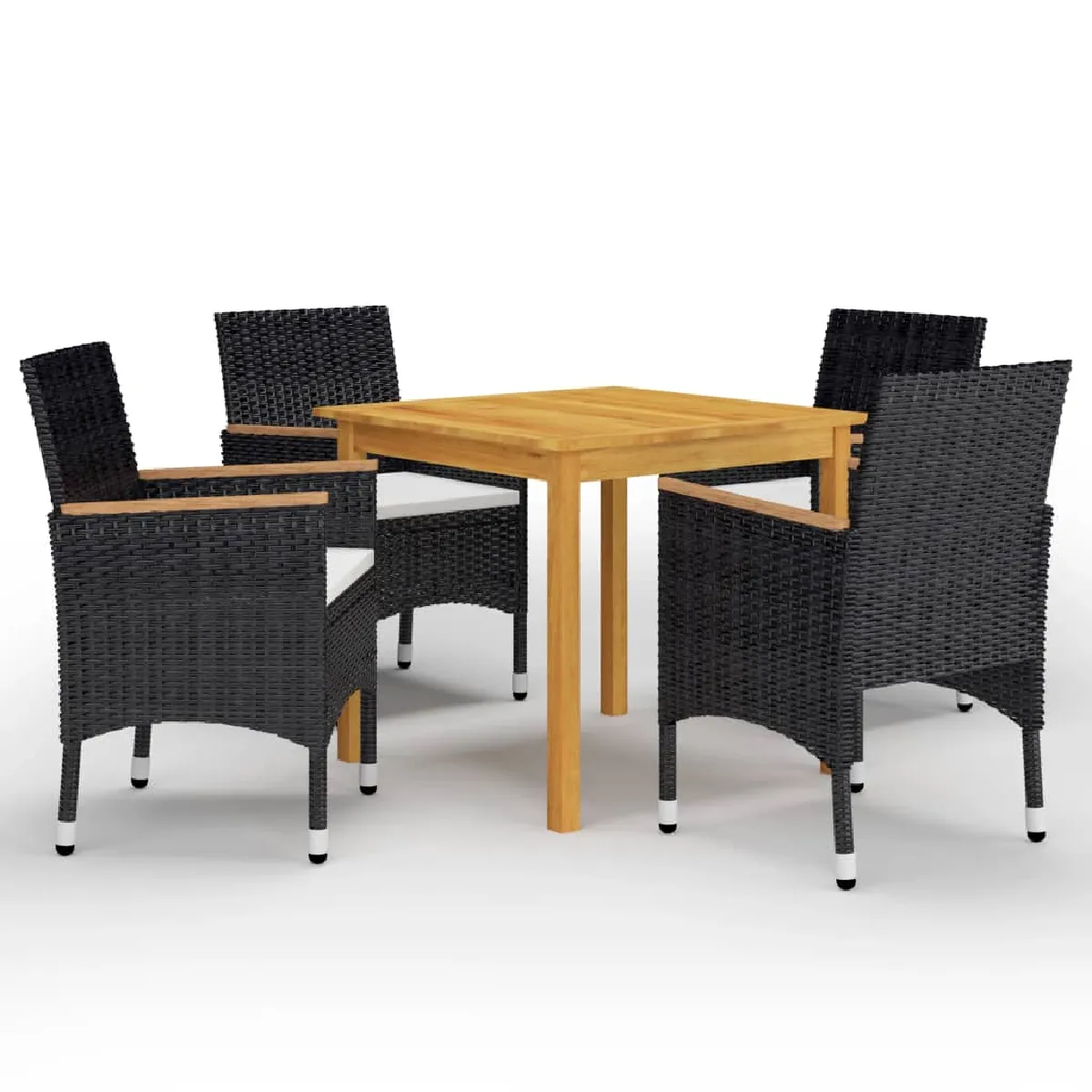 VidaXL Ensemble à manger de jardin 5 pcs - Noir