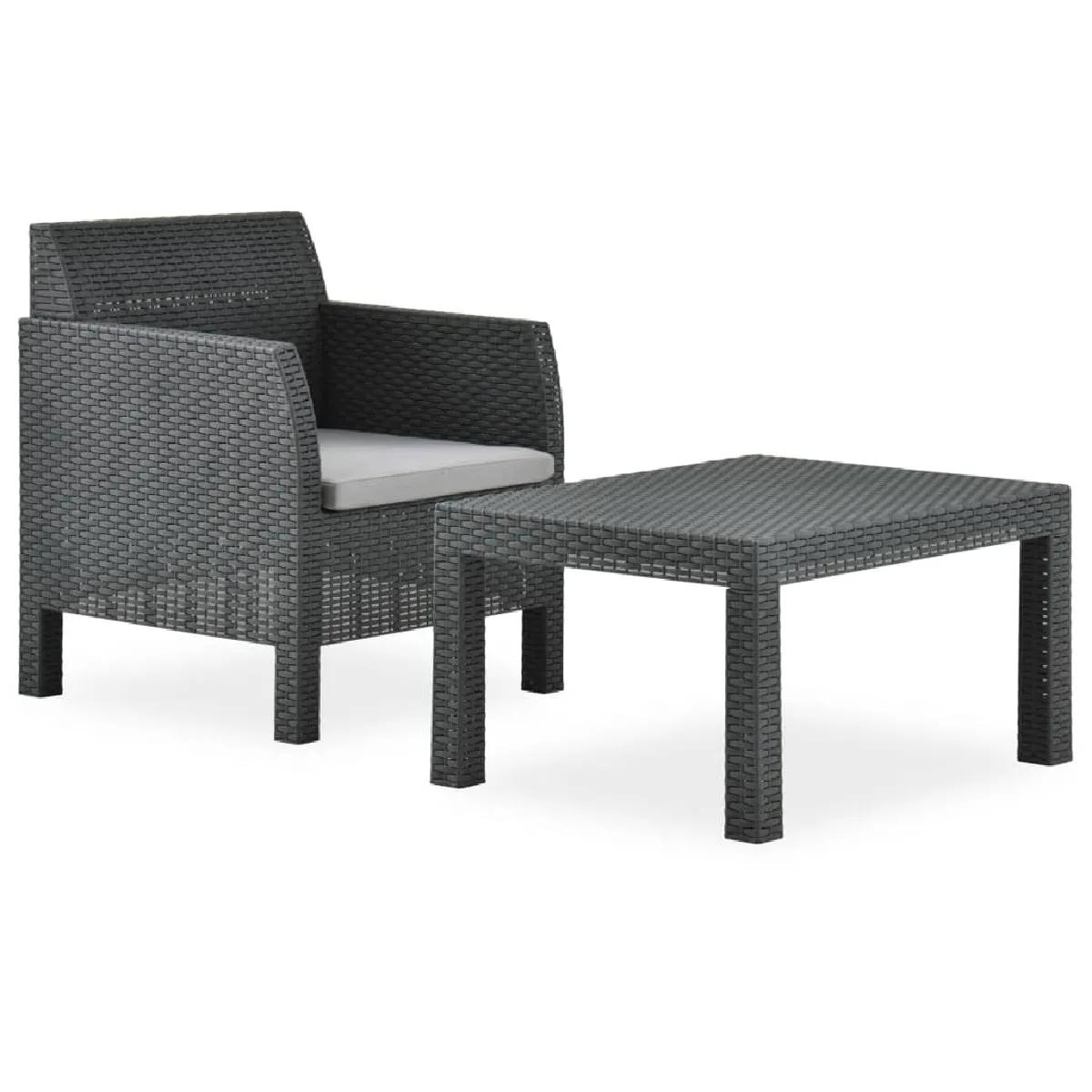 vidaXL Salon de jardin 2 pcs en polypropylène