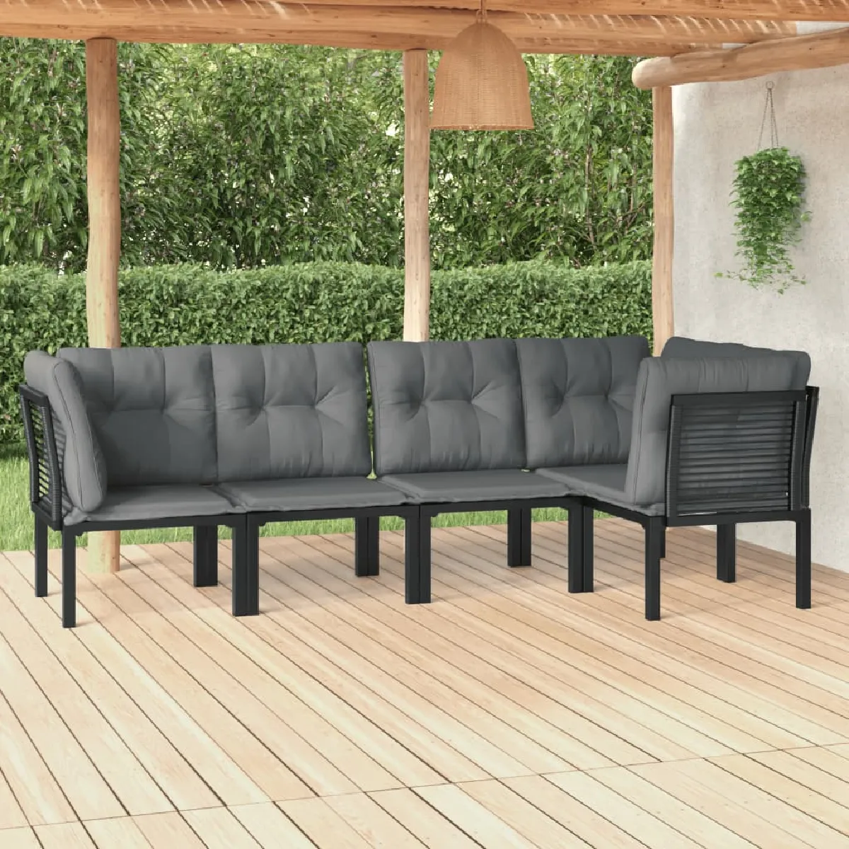 vidaXL Salon de jardin 5 pcs Résine tressée et