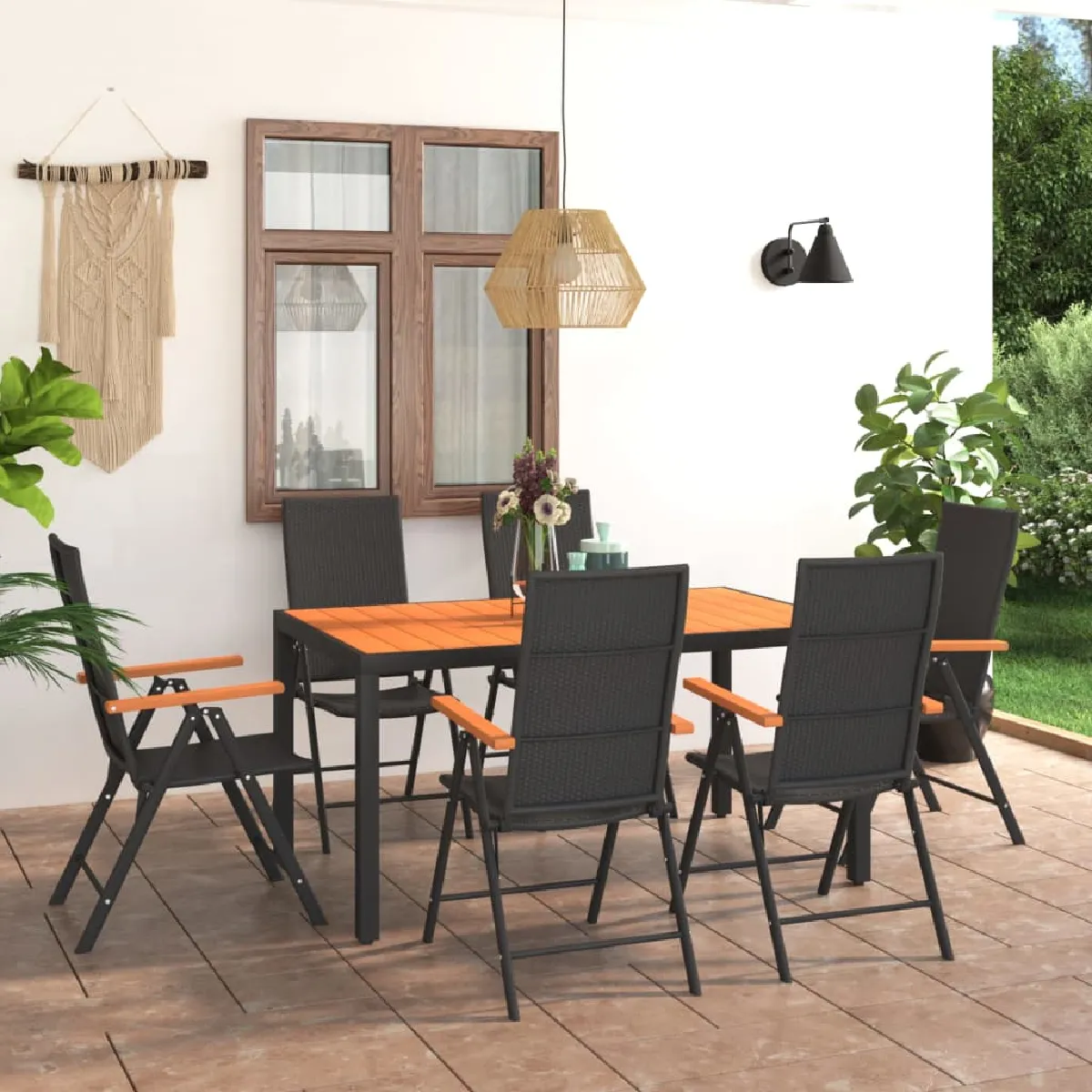 vidaXL Ensemble à manger de jardin 7 pcs et - vue 7