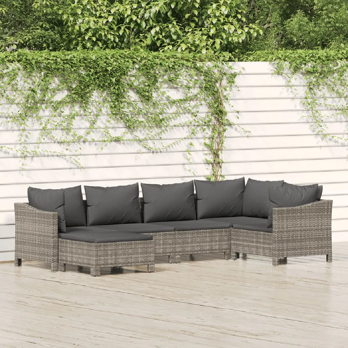 vidaXL Ensemble de jardin 6 pièces avec coussins