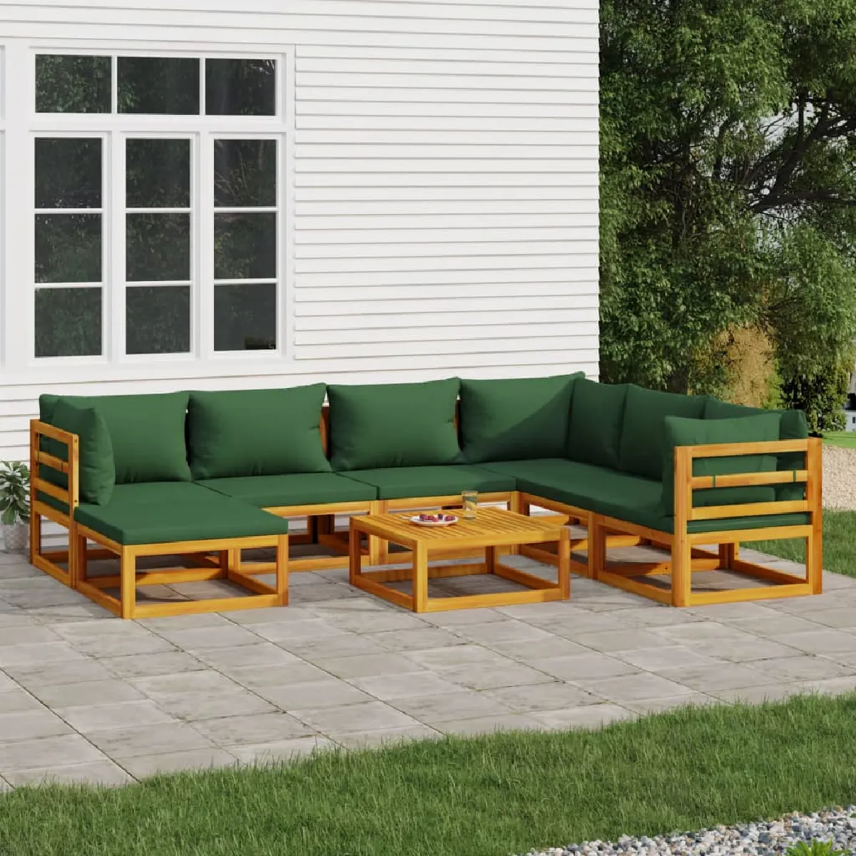 VIDAXL Salon de jardin 8 pcs bois massif - vue 4